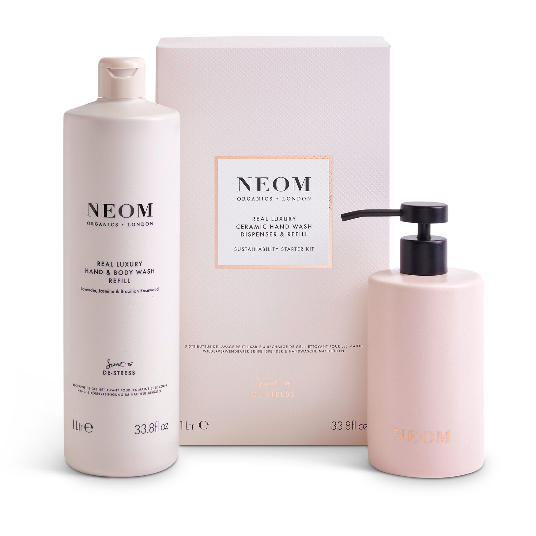 Neom Real Luxury Hand Wash Ceramic Dispenser & Refill | Space NK