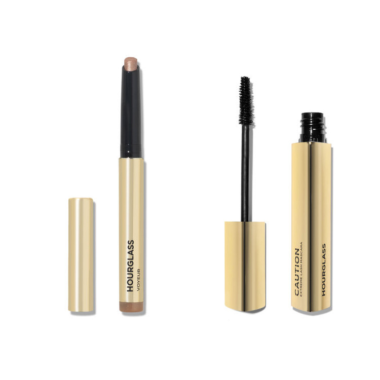 Hourglass Night Out Essentials - Unlocked Extensions Mascara in Ultra Black  & Voyeur Eyeshadow Stick in shade Prisim | Space NK