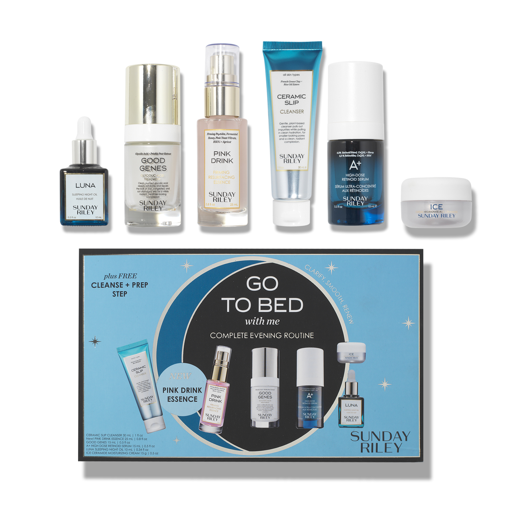 Sunday Riley Go To Bed With Me Complete Evening Skincare Routine Set |  Space NK